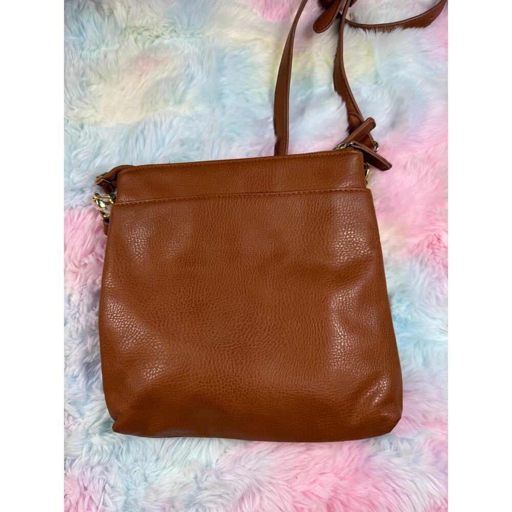 NWOT Brown Croc Embossed Crossbody Bag Gold Hardware Adjustable Strap - Picture 9 of 16
